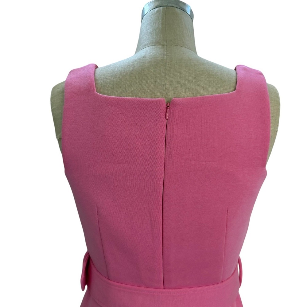 Tuckernuck Atlantic Pacific Pink Square Neck Elle Belted Midi Dress Size M - Picture 8 of 11